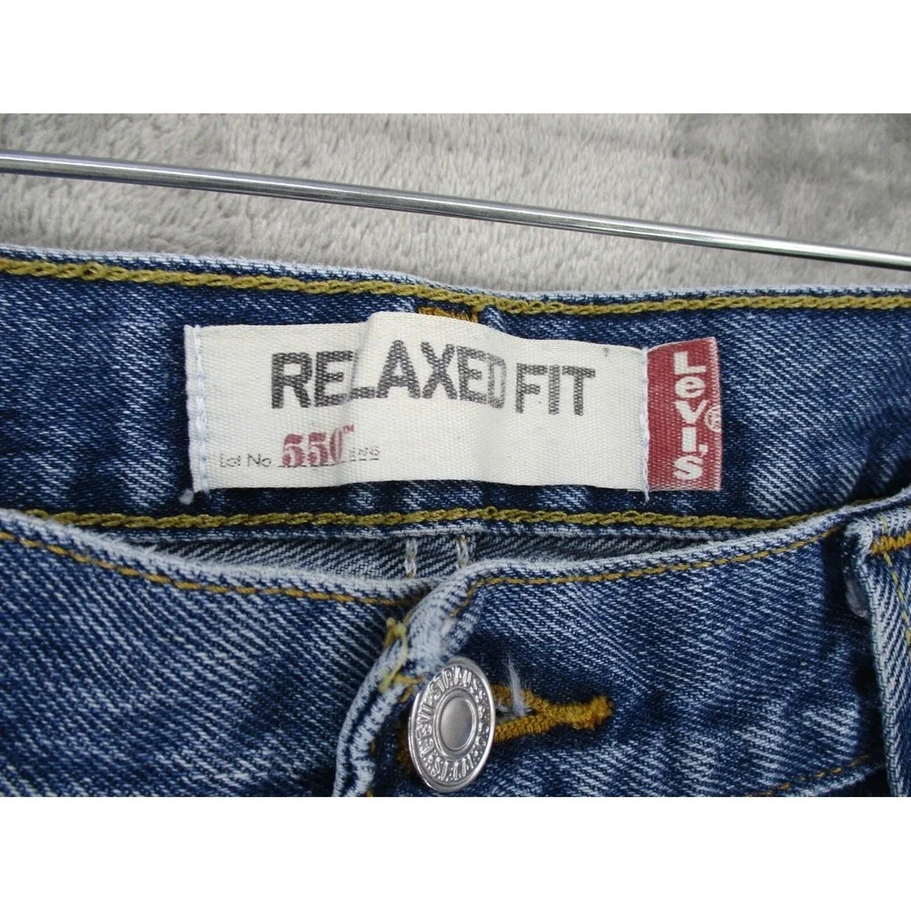 Levis 550 Jeans Mens Size 38 Dark Wash Relaxed Y2K Workwear 90s Baggy Loose Blue